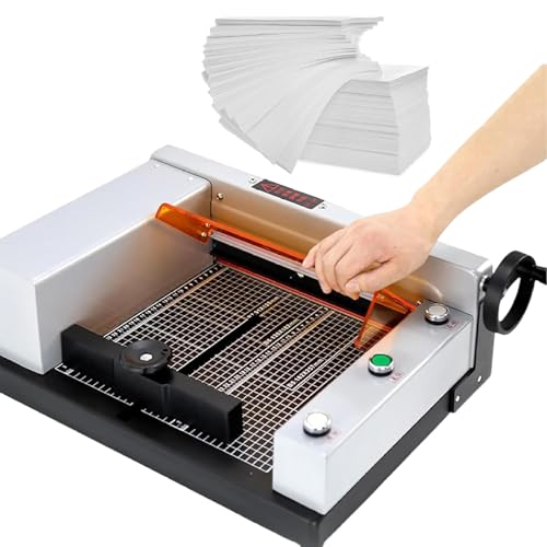 Professioneller A4-Papierschneider FüR Dickes Papier, Vollautomatischer Guillotine-Schneideplotter FüR Den Schreibtisch, Papierschneider Mit Sicherheitsschutz, KapazitäT 400 Blatt,220V von XEEAOFE