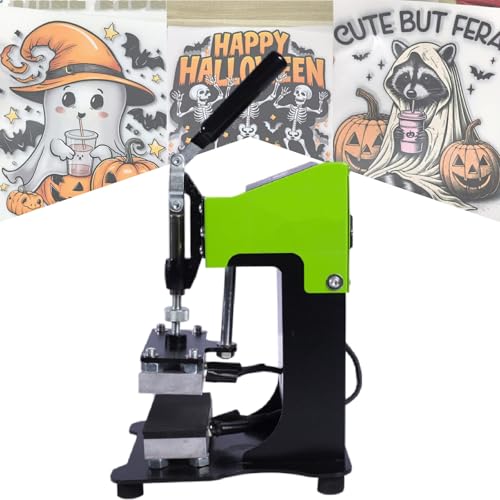 XEEAOFE 600 W HeißPress-Stanzmaschine Mit Temperaturregelung, 2,36 X 4,72 Zoll Tragbare HeißPresse, Kraftpresse FüR Leder, Taschen, T-Shirts, Blumentrocknen,220V-Green von XEEAOFE