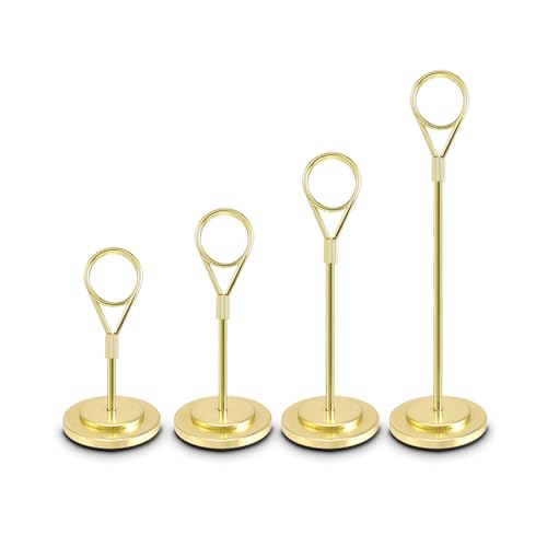 Etikettenhalter, Schilderclip, 3 Stück, Edelstahl-Schilderhalter, Dessert-Supermarkt-Schilderclip, Präsentationsständer, Anti-Fall, Anti-Seiten(Gold,12CM) von XEIJAYI