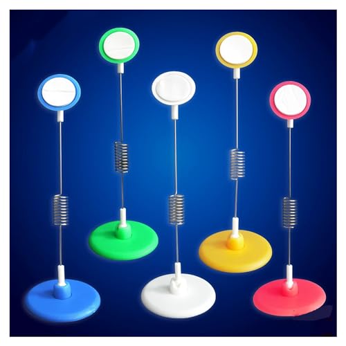 Etikettenhalter-Schilderclip, 12er-Pack, bunter Disc-Shaker-Clip, drehbare selbstklebende POP-Basis, selbstklebende Schilderanzeige(Blue) von XEIJAYI