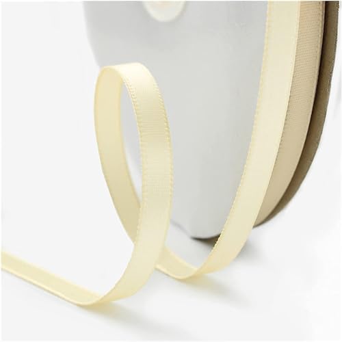 Satinband, 6 mm x 90 m, mehrfarbig, Haarband, Blumenstrauß, Krawatte, Geschenkband for Floristen, Blumen, Kunst und Handwerk, Verpacken (4 Stück)(Beige) von XEIJAYI