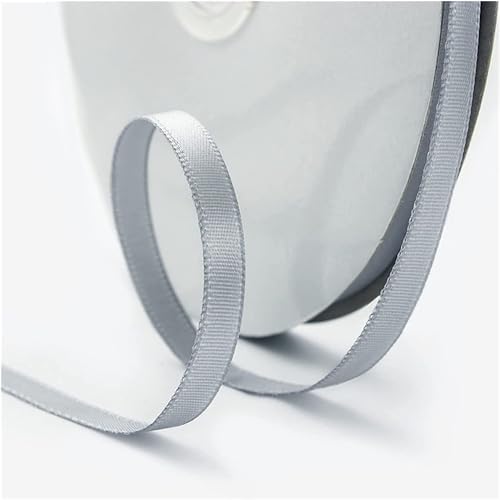 Satinband, 6 mm x 90 m, mehrfarbig, Haarband, Blumenstrauß, Krawatte, Geschenkband for Floristen, Blumen, Kunst und Handwerk, Verpacken (4 Stück)(Grigio) von XEIJAYI