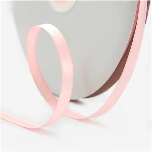 Satinband, 6 mm x 90 m, mehrfarbig, Haarband, Blumenstrauß, Krawatte, Geschenkband for Floristen, Blumen, Kunst und Handwerk, Verpacken (4 Stück)(Light Pink) von XEIJAYI