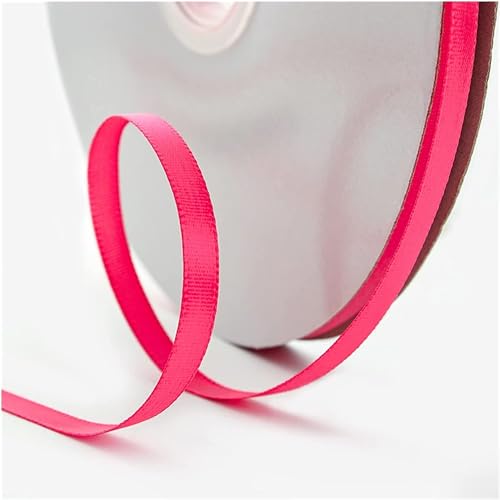 Satinband, 6 mm x 90 m, mehrfarbig, Haarband, Blumenstrauß, Krawatte, Geschenkband for Floristen, Blumen, Kunst und Handwerk, Verpacken (4 Stück)(Peach Pink) von XEIJAYI