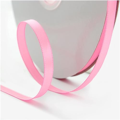 Satinband, 6 mm x 90 m, mehrfarbig, Haarband, Blumenstrauß, Krawatte, Geschenkband for Floristen, Blumen, Kunst und Handwerk, Verpacken (4 Stück)(Pink) von XEIJAYI