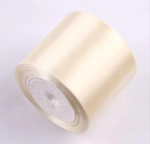 Satinband, 75 mm breit, Satinbandrolle, 22 m Länge, Geschenkband, Bastelband, Schleifen for Geschenkverpackung, Haarschleife, Trimmen, Nähen und andere Bastelprojekte, 1 Rolle(Beige) von XEIJAYI