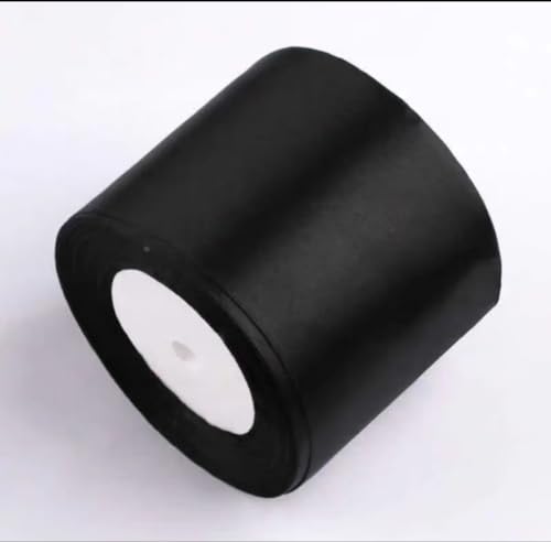 Satinband, 75 mm breit, Satinbandrolle, 22 m Länge, Geschenkband, Bastelband, Schleifen for Geschenkverpackung, Haarschleife, Trimmen, Nähen und andere Bastelprojekte, 1 Rolle(Black) von XEIJAYI