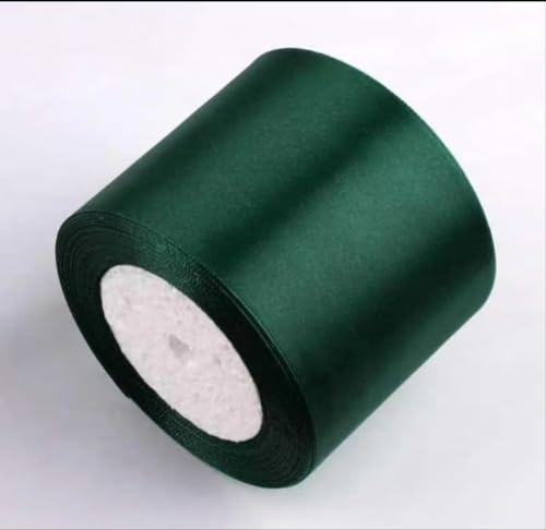 Satinband, 75 mm breit, Satinbandrolle, 22 m Länge, Geschenkband, Bastelband, Schleifen for Geschenkverpackung, Haarschleife, Trimmen, Nähen und andere Bastelprojekte, 1 Rolle(Blackish Green) von XEIJAYI