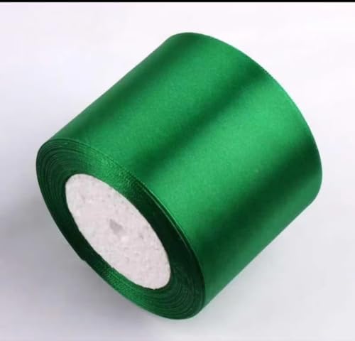 Satinband, 75 mm breit, Satinbandrolle, 22 m Länge, Geschenkband, Bastelband, Schleifen for Geschenkverpackung, Haarschleife, Trimmen, Nähen und andere Bastelprojekte, 1 Rolle(Green) von XEIJAYI