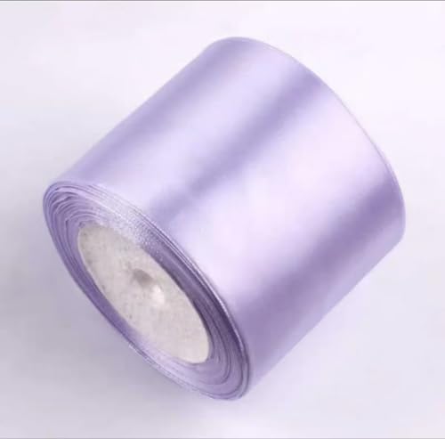 Satinband, 75 mm breit, Satinbandrolle, 22 m Länge, Geschenkband, Bastelband, Schleifen for Geschenkverpackung, Haarschleife, Trimmen, Nähen und andere Bastelprojekte, 1 Rolle(Light Purple) von XEIJAYI