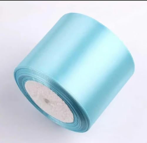 Satinband, 75 mm breit, Satinbandrolle, 22 m Länge, Geschenkband, Bastelband, Schleifen for Geschenkverpackung, Haarschleife, Trimmen, Nähen und andere Bastelprojekte, 1 Rolle(Sky Blue) von XEIJAYI