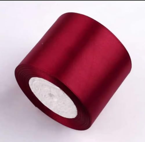 Satinband, 75 mm breit, Satinbandrolle, 22 m Länge, Geschenkband, Bastelband, Schleifen for Geschenkverpackung, Haarschleife, Trimmen, Nähen und andere Bastelprojekte, 1 Rolle(Wine red) von XEIJAYI