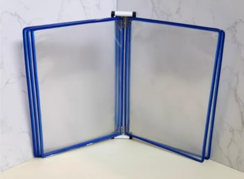 Wandmontierter Aktenordner, wandmontierter Aktenhalter, hängender Wandaktenorganisator, klappbarer Aktenhalter, wandmontiertes magnetisches Display (PVC + Metall) 33 * 23 * 10 cm(Blue) von XEIJAYI