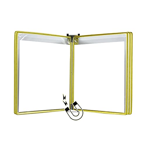 Wandmontierter Aktenordner, wandmontierter Aktenhalter, hängender Wandaktenorganisator, magnetischer Dokumentenhalter A4, wandmontierte Vitrine, Aktenhalter(Yellow) von XEIJAYI