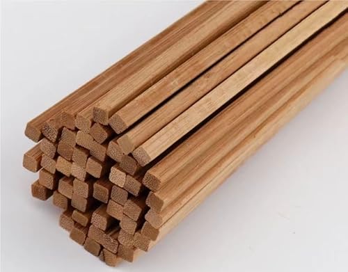 XEIJAYI Holzdübelstangen, Holz-Bastelstäbe, 50 Stück Holzdübel-Vierkantstäbe, 5 × 5 × 300 mm karbonisierter Vierkantstab, geeignet for Basteln von Heimwerkerarbeiten und for Bauen von Modellen von XEIJAYI