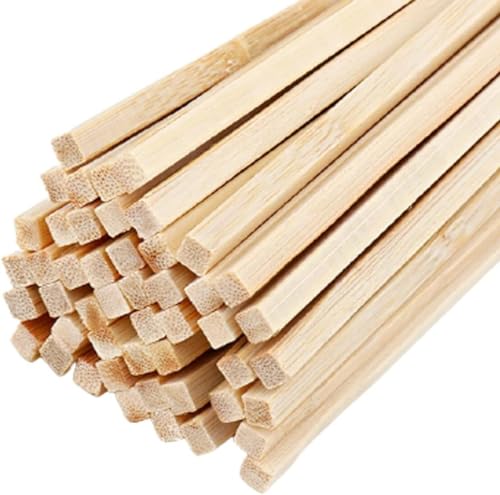 XEIJAYI Holzdübelstangen, Holz-Bastelstäbe, 50 Stück Holzdübel-Vierkantstäbe 4×4×300 mm/5×5×300 mm, Stab geeignet for Bastelarbeiten und DIY-Modellbau(5x5x300mm) von XEIJAYI