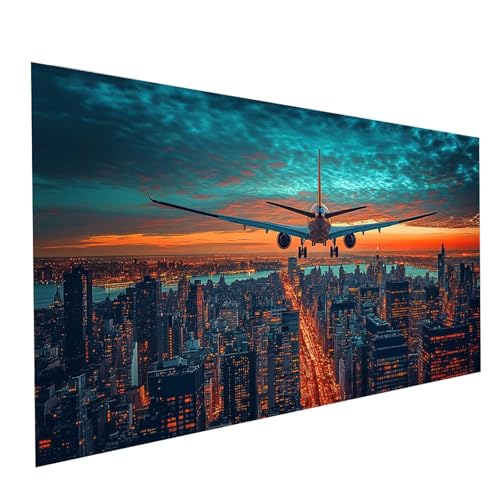 5D Diamond Painting Erwachsene Flugzeug Runden Volldiamant Malen Nach Zahlen Stadt, Diamant Strasssteine DIY Set mit Diamond Painting Zubehör, Bastelset Erwachsene für Zimmer Deko 200x100cm Model11096 5D Diamond Painting Erwachsene Flugzeug Runden Volldiamant Malen Nach Zahlen Stadt, Diamant Strasssteine DIY Set mit Diamond Painting Zubehör, Bastelset Erwachsene für Zimmer Deko 200x100cm Model11096 von XELIETOO