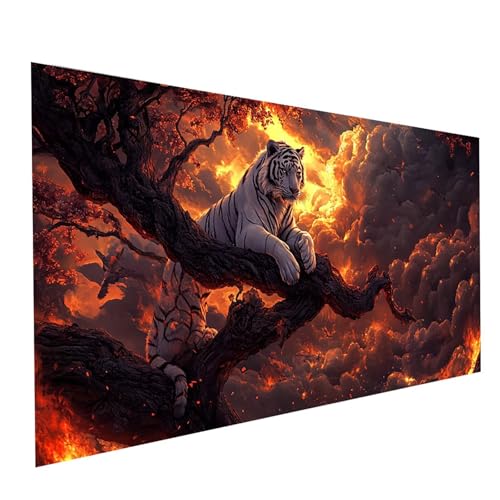 Diamond Painting Tiger, 5D DIY Malen Nach Zahlen Erwachsene mit Diamond 60 x 120 cm, Diamant Painting Bilder Verträumt, Square Strasssteine Stickerei Embroidery kit, für Zimmer Deko Model-13197 Diamond Painting Tiger, 5D DIY Malen Nach Zahlen Erwachsene mit Diamond 60 x 120 cm, Diamant Painting Bilder Verträumt, Square Strasssteine Stickerei Embroidery kit, für Zimmer Deko Model-13197 von XELIETOO