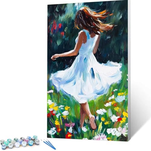 Frau Malen Nach Zahlen Kinder ab 5 6 7 8 9 10 Jahre Mädchen, (90x180 cm ) Paint by Numbers Adult Kinder Blume Anfänger mit Leinwand Pinseln Acrylpigment Geschenke für frauen und Home Haus Deko 1/Z-4 von XELIETOO