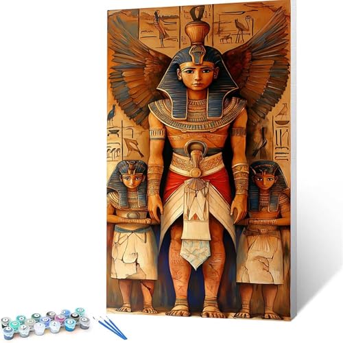 Malen Nach Zahlen Erwachsene Ägypten, Malen Nach Zahlen ab 7 jahre Mädchen Flügel, Diy Set Erwachsene mit 3 Arten Pinsel Acrylfarben Set und Leinwand 100x200 cm,Paint by Numbers,Deko Wohnzimmer 8235 von XELIETOO