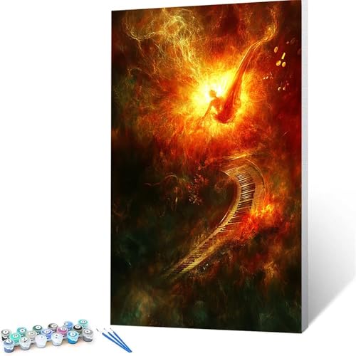 Malen Nach Zahlen Erwachsene Abstrakt, Malen Nach Zahlen auf Leinwand mit Pinsel und Acrylfarben set (60 x 120 cm), Diy Bastelset Erwachsene Klavier, für Deko Wohnzimmer, Geschenke für Frauen 4235 von XELIETOO