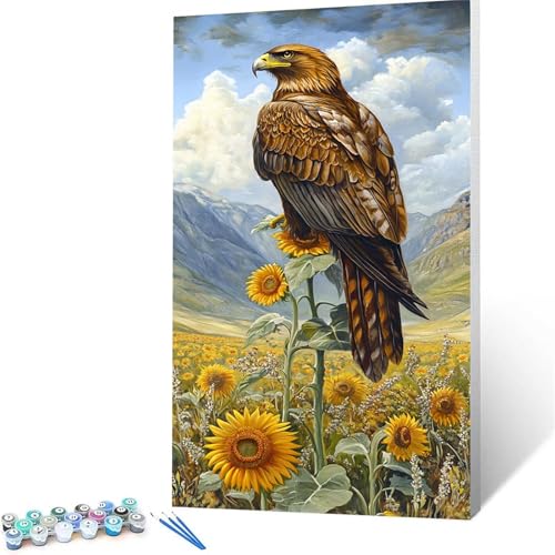 Malen Nach Zahlen Erwachsene Adler, Malen Nach Zahlen Kinder Sonnenblume, DIY Handgemaltes Ölgemälde Set für Anfänger 100 x 200 cm, Bastelset Erwachsene Paint by Numbers, Geschenke für Frauen 2662 von XELIETOO