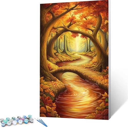 Malen Nach Zahlen Erwachsene Baum, Malen Nach Zahlen auf Leinwand mit Pinsel und Acrylfarben set 100 x 200 cm, Diy Bastelset Erwachsene Landschaft, für Deko Wohnzimmer, Geschenke für Frauen 5456 von XELIETOO