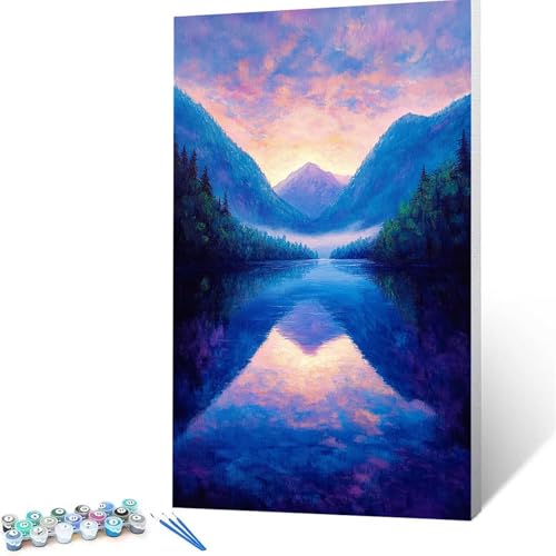 Malen Nach Zahlen Erwachsene Baum, Malen Nach Zahlen auf Leinwand mit Pinsel und Acrylfarben set 100x200 cm, Diy Bastelset Erwachsene Berg, für Deko Wohnzimmer, Geschenke für Frauen (rahmenlos) 3519 von XELIETOO