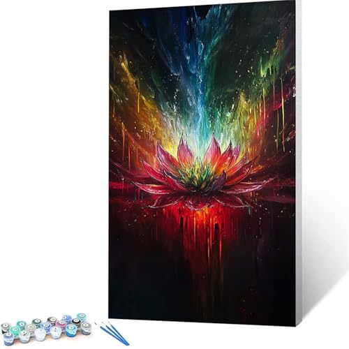 Malen Nach Zahlen Erwachsene Blume, Malen Nach Zahlen auf Leinwand mit Pinsel und Acrylfarben set (60 x 120 cm), Diy Bastelset Erwachsene Abstrakt, für Deko Wohnzimmer, Geschenke für Frauen 5453 von XELIETOO