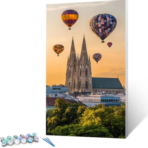 Malen Nach Zahlen Erwachsene Heilige Familie, Malen Nach Zahlen Kinder Heißluftballon, DIY Handgemaltes Ölgemälde Set für Anfänger 90 x 180 cm, Bastelset Erwachsene Paint by Numbers, Geschenkes 8147 von XELIETOO