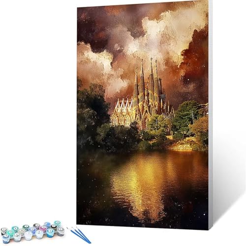 Malen Nach Zahlen Erwachsene Heilige Familie, Malen Nach Zahlen auf Leinwand mit Pinsel und Acrylfarben set 90 x 180 cm, Diy Bastelset Erwachsene Landschaft,, Deko Wohnzimmer,Geschenke für Frauen 6992 von XELIETOO