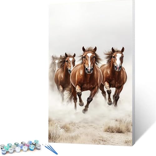 Malen Nach Zahlen Erwachsene Horse, Malen Nach Zahlen Kinder Tier, DIY Handgemaltes Ölgemälde Set für Anfänger (50 x 100 cm),Bastelset Erwachsene Paint by Numbers,Geschenke für Frauen Zimmer Deko 9812 von XELIETOO