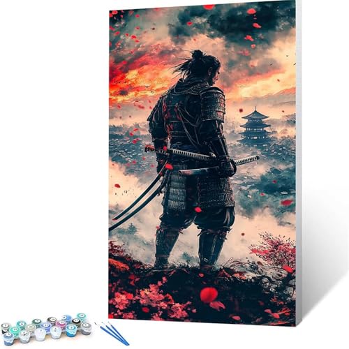 Malen Nach Zahlen Erwachsene Krieger, Malen Nach Zahlen auf Leinwand mit Pinsel und Acrylfarben set 80x160cm, Diy Bastelset Erwachsene Stadt, für Deko Wohnzimmer, Geschenke für Frauen (rahmenlos) 8900 von XELIETOO