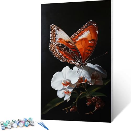 Malen Nach Zahlen Erwachsene Schmetterling, Malen Nach Zahlen auf Leinwand mit Pinsel und Acrylfarben set 100x200 cm, Diy Bastelset Erwachsene Blume, für Deko Wohnzimmer, Geschenke für Frauen 1322 von XELIETOO