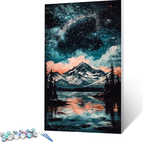 Malen Nach Zahlen Erwachsene Sternenhimmel, Malen Nach Zahlen Kinder Berg, DIY Handgemaltes Ölgemälde Set für Anfänger (90x180 cm), Bastelset Erwachsene Paint by Numbers, Geschenke für Frauen 3490 von XELIETOO