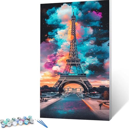 Malen Nach Zahlen Erwachsene Sternenhimmel, Malen Nach Zahlen auf Leinwand mit Pinsel und Acrylfarben set 60 x 120 cm, Diy Bastelset Erwachsene Stadt, für Deko Wohnzimmer, Geschenke für Frauen 6239 von XELIETOO