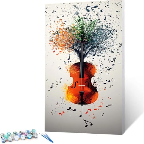 Malen Nach Zahlen Erwachsene Violine, Malen Nach Zahlen ab 7 jahre Mädchen Pflanze, Diy Set Erwachsene mit 3 Arten Pinsel Acrylfarben Set und Leinwand 90 x 180 cm,Paint by Numbers,Deko Wohnzimmer 5750 von XELIETOO