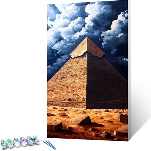 Malen Nach Zahlen Erwachsene Wolke, Malen Nach Zahlen Kinder Pyramide, DIY Handgemaltes Ölgemälde Set für Anfänger 70x140 CM,Bastelset Erwachsene Paint by Numbers,Geschenke für Frauen Zimmer Deko 2554 von XELIETOO