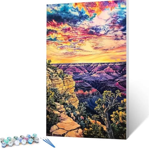 Malen Nach Zahlen Erwachsene Wolke, Malen Nach Zahlen ab 7 jahre Mädchen Landschaft, Diy Set Erwachsene mit 3 Arten Pinsel Acrylfarben Set und Leinwand 90x180 cm,Paint by Numbers,Deko Wohnzimmer 8264 von XELIETOO