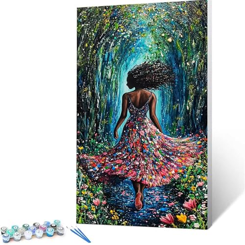 Malen Nach Zahlen Kinder ab 7 8 9 10 Jahre Mädchen Blume Malen Nach Zahlen Erwachsene Malen-Nach-Zahlen Spiele für Erwachsene, Paint by Numbers Geschenke für Frauen Zimmer Deko Frau (50x100 cm ) W/1-8 von XELIETOO