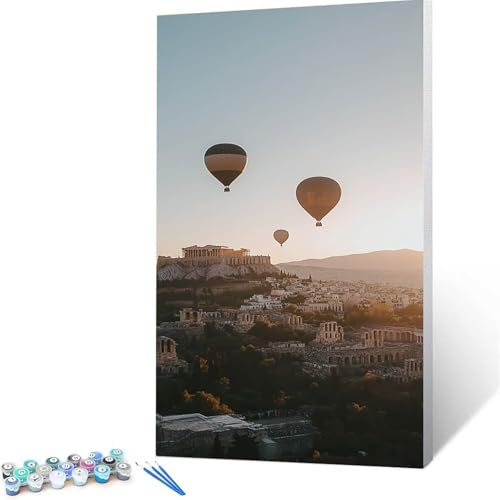 Malen Nach Zahlen Kinder ab 7 8 9 10 Jahre Mädchen Tempel Malen Nach Zahlen Erwachsene Malen-Nach-Zahlen Spiele für Erwachsene, Paint by Numbers Geschenke für Frauen Heißluftballon 100x200 cm 2/7-0 von XELIETOO