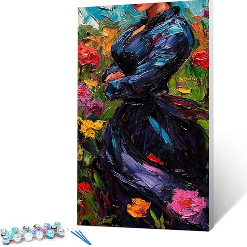 Malen Nach Zahlen Kinder ab 7 8 Jahre Mädchen Blume Malen Nach Zahlen Erwachsene Malen-Nach-Zahlen Spiele für Erwachsene, Paint by Numbers Geschenke für Frauen Zimmer Deko Frau (50 x 100 cm ) H/7-6 von XELIETOO