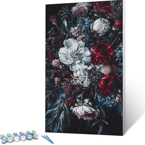 Malen Nach Zahlen Kinder ab 7 8 Jahre Mädchen Blume Malen Nach Zahlen Erwachsene Malen-Nach-Zahlen Spiele für Erwachsene, Paint by Numbers Geschenke für Frauen Zimmer Deko Pflanze (50x100 cm ) 4/P-R von XELIETOO