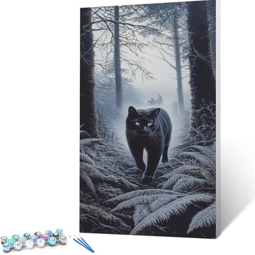 Malen Nach Zahlen Kinder ab 7 8 Jahre Mädchen Katze Malen Nach Zahlen Erwachsene Malen-Nach-Zahlen Spiele für Erwachsene, Paint by Numbers Geschenke für Frauen Zimmer Deko Baum (50 x 100 cm ) L/B-8 von XELIETOO