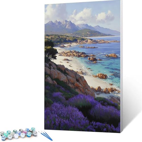 Malen Nach Zahlen Kinder ab 7 8 Jahre Mädchen Pflanze Malen Nach Zahlen Erwachsene Malen-Nach-Zahlen Spiele für Erwachsene, Paint by Numbers Geschenke für Frauen Zimmer Deko Strand 100 x 200 cm O/F-X von XELIETOO