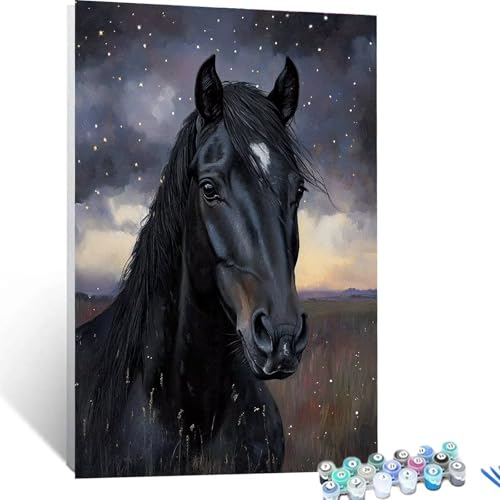 XELIETOO Malen Nach Zahlen Erwachsene Horse, Malen Nach Zahlen auf Leinwand mit Pinsel und Acrylfarben set 50x70cm, Diy Bastelset Erwachsene Tier, für Deko Wohnzimmer und Geschenke für Frauen 6520 von XELIETOO