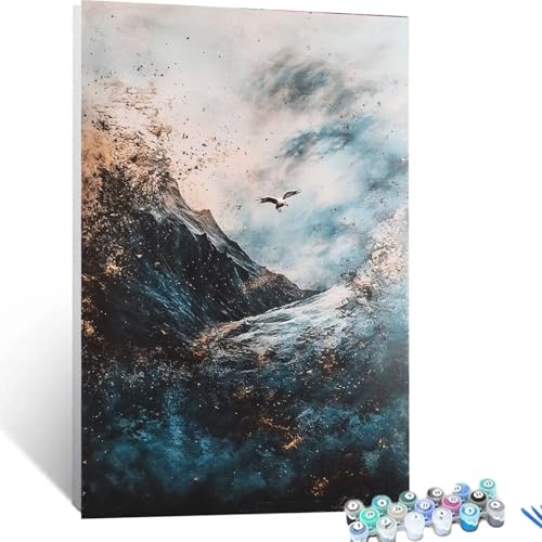 XELIETOO Malen Nach Zahlen Erwachsene Vögel, Malen Nach Zahlen auf Leinwand mit Pinsel und Acrylfarben set 40x55cm, Diy Bastelset Erwachsene Meer, für Deko Wohnzimmer und Geschenke für Frauen 1945 von XELIETOO