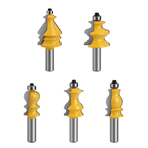 Robuste Fräser-Bits, 5 Packungen Schaft, 12 mm, 12,7 mm, Fräser-Bits, Gravur, Vollschaft-Bits von XEYYHAS