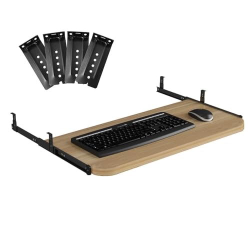 Tastaturschublade Mit Auszügen 54/60/70 X 27 Cm Ergonomische Tastaturablage, Höhenverstellbar – Unter Den Schreibtisch Schiebbar, Einfache Montage, Kugelgelagerte Auszüge Und Schreibtischablage-Kit(Ma von XFDGFJHHG