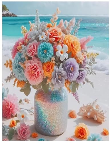 XFENDOUDOU Kreuzstich set vorgedruckt anfänger Blumen am Meer Stickbilder Vorgedruckt Kreuzstich für Wandkunst-Heimdekoration 16x20inch XFENDOUDOU Kreuzstich set vorgedruckt anfänger Blumen am Meer Stickbilder Vorgedruckt Kreuzstich für Wandkunst-Heimdekoration 16x20inch von XFENDOUDOU